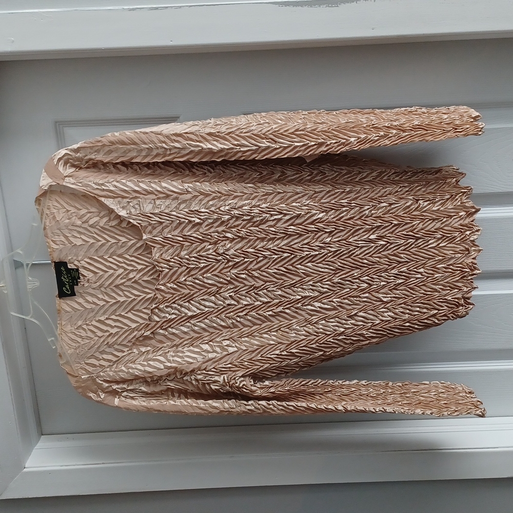 Tan ruffled top